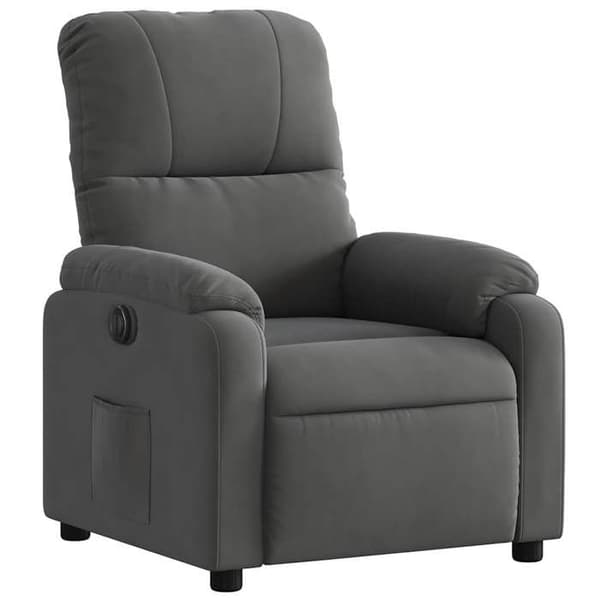 Maison Exclusive - Elektrisk lutbar fåtölj mörkgrå mikrofiber Mörkgrå