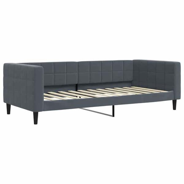Päivävuode - EXCLUSIVE-KOTI - 90x200 - 2-in-1 - 2 säilytyslaatikkoa - Harmaa sametti