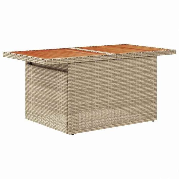 Maison Exclusive - 9 osan beige polyrottinkinen puutarhakalustesetti