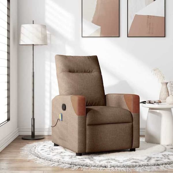 Maison Exclusive - Lænestol med massagefunktion, Brun Stof