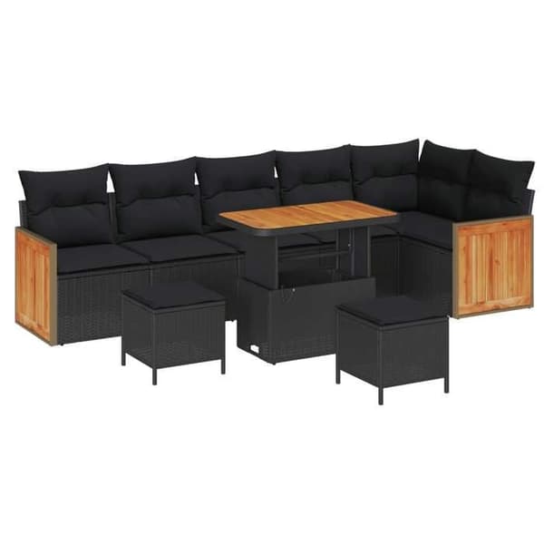 Maison Exclusive - 9 hengen puutarhakalustesarja 9 kpl Musta