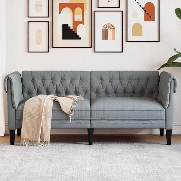 Maison Exclusive - Chesterfield 2-personers sofa lys grå stof