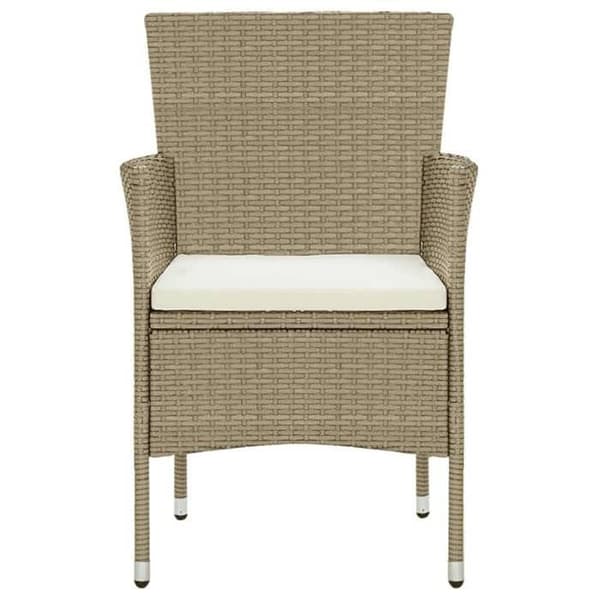 Maison Exclusive - Puutarhakalusteryhmä ja tyynyt 9 kpl Polyrottinki Beige beige