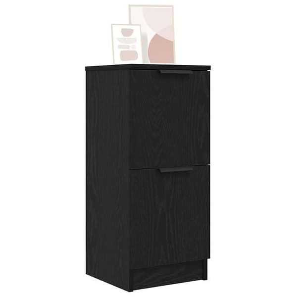 Maison Exclusive - Buffé Ek svart 30 x 30 x 70 cm Ingenjörsträ svart ek