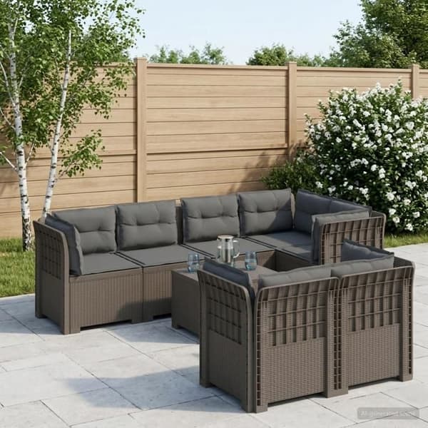 Maison Exclusive - Have Sofa 7 Pladser med Puder Rattan Look PP