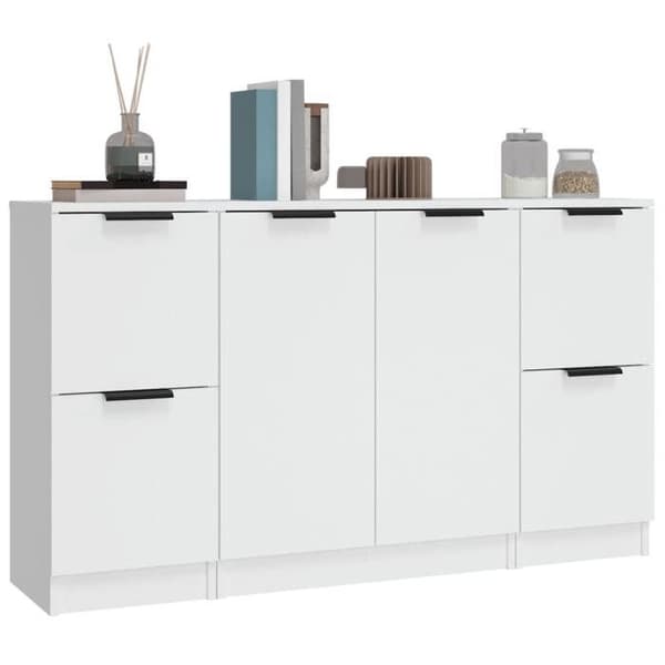 Maison Exclusive - 3 stk. Buffet Hvid Ingeniørtræ Vit