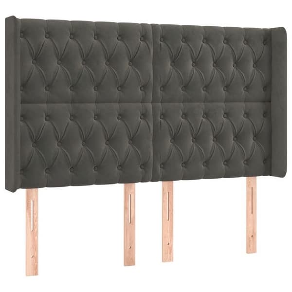 Maison Exclusive - LED-päätyharso Tummanharmaa 163x16x118/128 cm Sametti mörkgrå