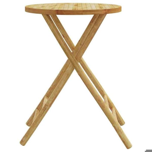 Trädgårdsbord - EXKLUSIV HEM - Fällbart bord med lameller - Bambu - Fällbar - Ø55x75 cm naturlig bambu