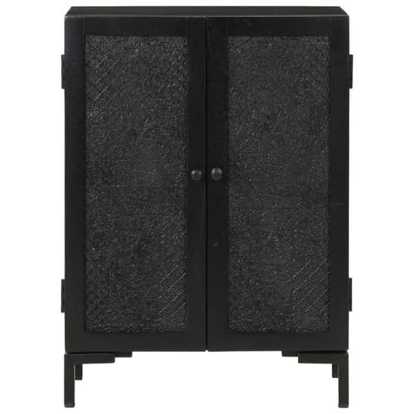Maison Exclusive - Musta buffet 55x30x77 cm mangopuun ja raudan yhdistelmästä