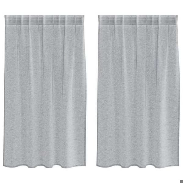 Maison Exclusive - Gardin i Voile 2 st Mörkgrå 140 x 140 cm Polyester