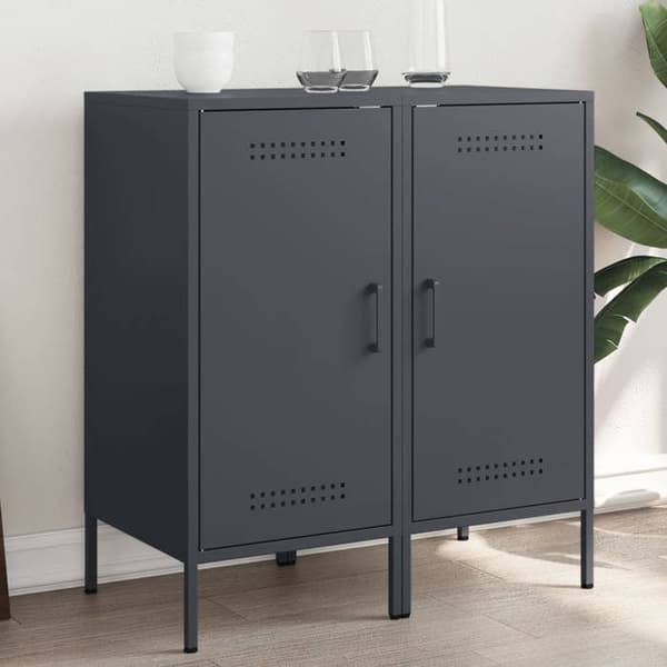 Maison Exclusive - Bufféer 2 st antracit 36x39x79 cm stål