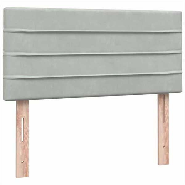 Maison Exclusive - Sängyn lattiapuut ja vaaleanharmaa patja 80x210 cm samettia