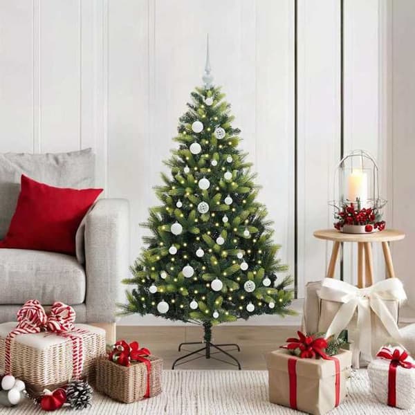 Kunstig juletræ - EKSKLUSIV HUS - 150 LED - Grøn - 120 cm - Hængselmontering Grön
