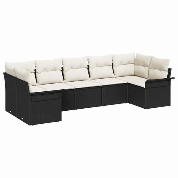 Maison Exclusive - 7 pc have-sofa sæt Sort Poly rattan