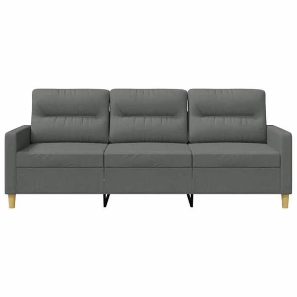 Soffa 3 platser - EXKLUSIV HEM - 180 cm - Hållbart tyg - Metallram - Mörkgrå Mörkgrå