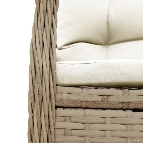 Maison Exclusive - Puutarhakalusteryhmä tyynyillä 5 kpl Beige polyrottinki
