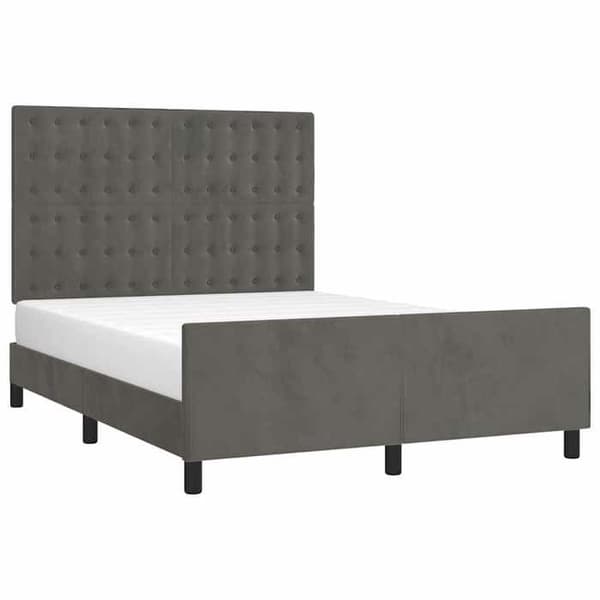 Maison Exclusive - Sängram utan madrass mörkgrå 140x190 cm sammet