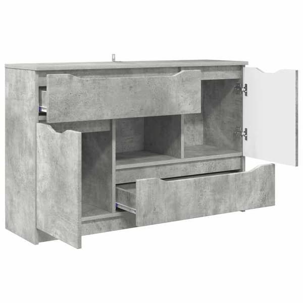 Maison Exclusive - Buffet Grå beton 100 x 30 x 65,6 Ingeniørtræ