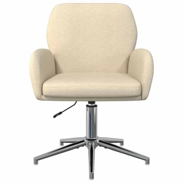 Kontorsstol - EXKLUSIV HEM - Snurrstol - Kräm - Polyester tyg - Justerbar höjd 78–90 cm Grädde