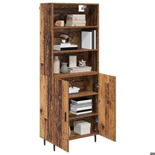 Maison Exclusive - Hög Skåp 2 st Antik Trä 69,5 x 32,5 x 180 cm