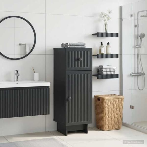 Maison Exclusive - Badeværelsesopbevaringsmøbel EDE Sort 30 x 31 x 80 cm