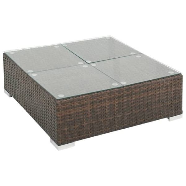 Maison Exclusive - Trädgårdsmöbler 7 delar med kuddar Flätad resin Brun