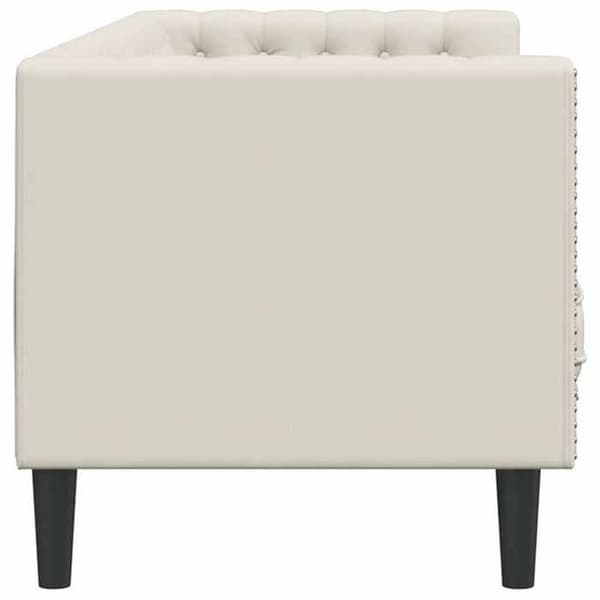 Maison Exclusive - Chesterfield-soffa med kuddar 3 platser krämig sammet Grädde