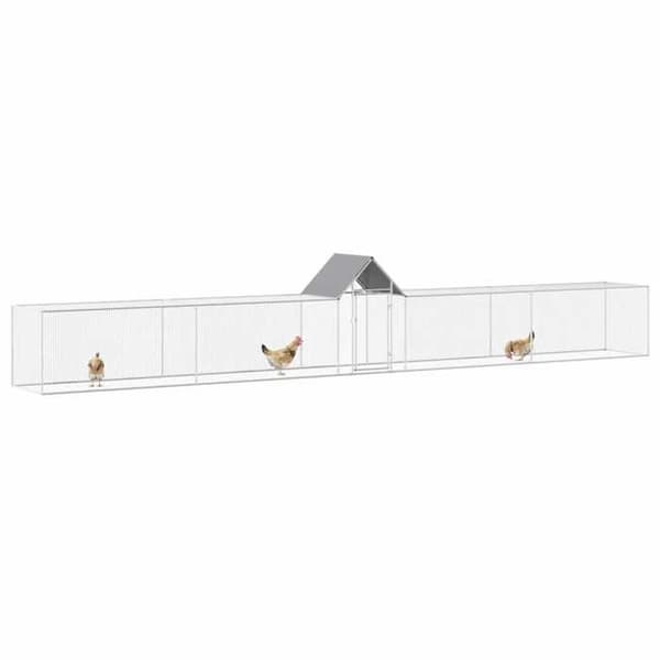 Maison Exclusive - Hönshus 9 x 1 x 1,5 m Galvaniserat stål silver-