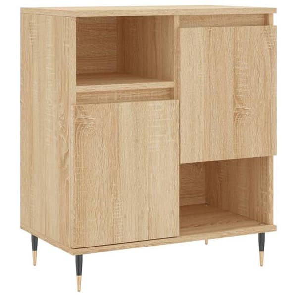 Maison Exclusive - Buffeter 2 stk. egetræ sonoma ingeniørtræ Sonoma ek