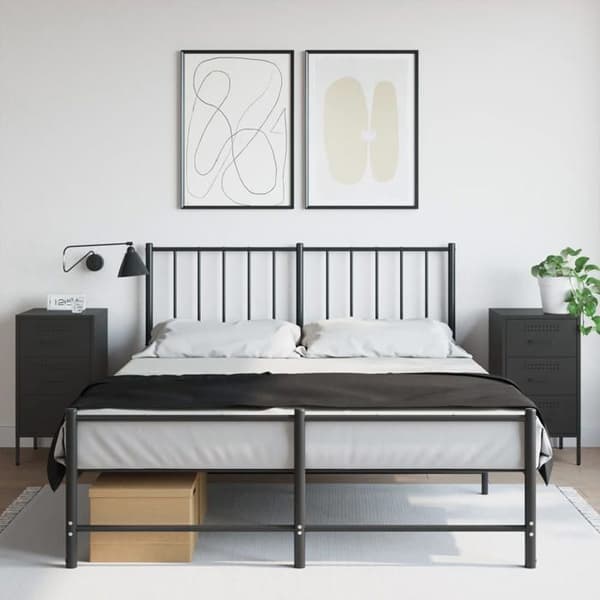 Maison Exclusive - Yöpöydät 2 kpl musta 36x39x68 cm teräs