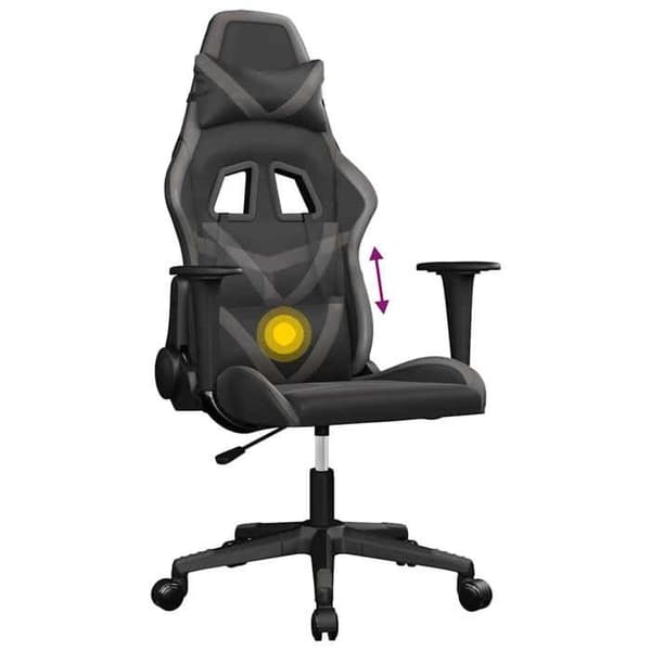 Maison Exclusive - Spilestol med massage i sort og grå kunstlæder