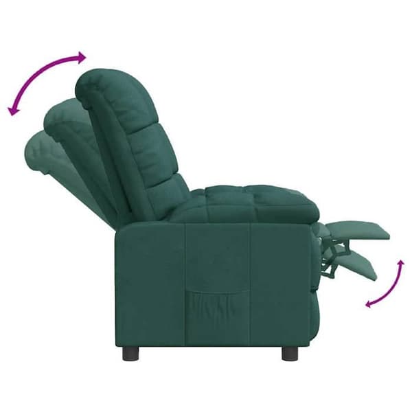 Maison Exclusive - Justerbar fåtölj i mörkgrön textil