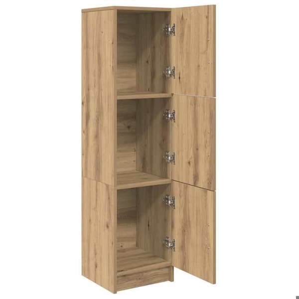 Buffet høj - EKSKLUSIV HUS - Moderne højskab - Eg trælook - 122,5 cm H - Spånplader Ek