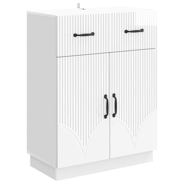 Maison Exclusive - Hvid glans buffet 66 x 34,5 x 87 cm Ingeniørtræ