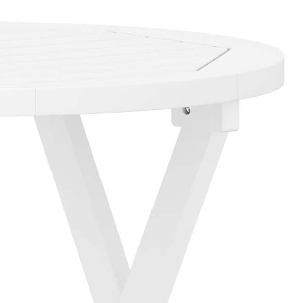 Maison Exclusive - Sammenklappeligt havebord hvid Ø 46 cm solid akacietræ