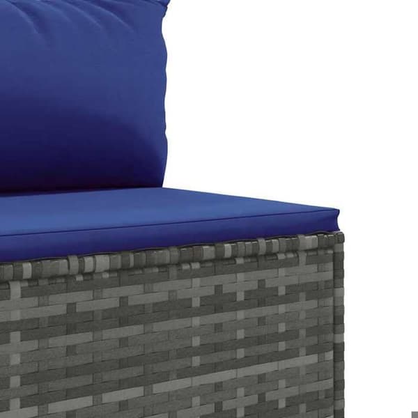 Maison Exclusive - Trädgårdsmöbler 7 delar med kuddar Grå Flätad resin