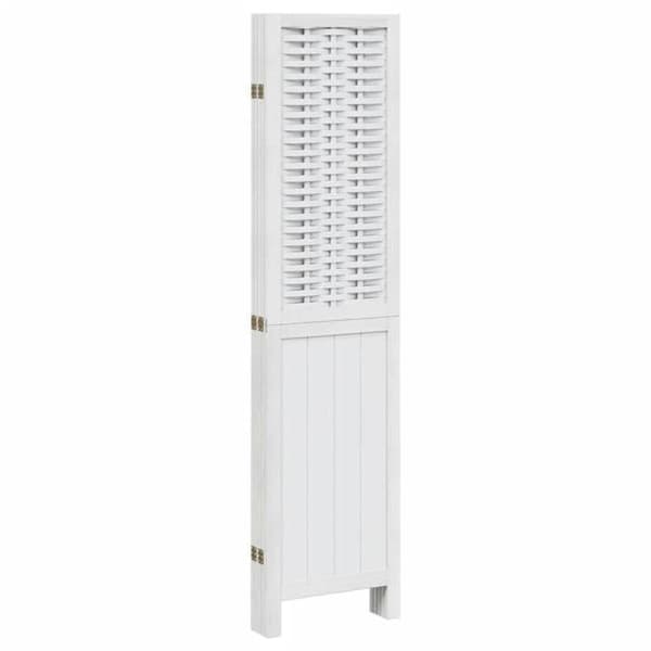 Maison Exclusive - Skillevæg 5 paneler hvid paulownia massivt træ Vit