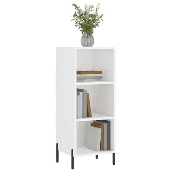 Maison Exclusive - Buffé vit glänsande 34,5x32,5x90 cm ingenjörsträ