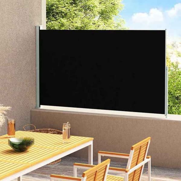 Maison Exclusive - Retractable side awning for patio 180x314 cm Sort