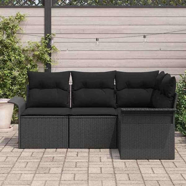 Maison Exclusive - Sæt af 4 pc have-sofa i sort polyrotin