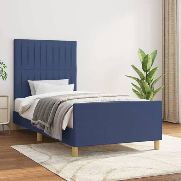 Maison Exclusive - Sengestel uden madras blå 90x190 cm stof