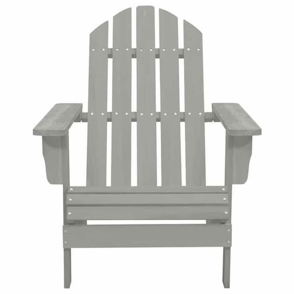 Maison Exclusive - Adirondack trädgårdsstol med bord i grått granträ Grå