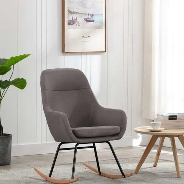 Maison Exclusive - Vaaleanharmaa keinutuoli kangasta Ljusgrått