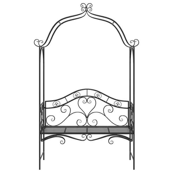 Havemøbel - EKSKLUSIV HUS - 121x48x200 cm - Stål - Sort - 2 pladser Svart