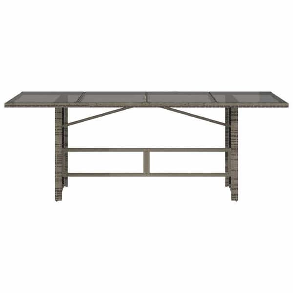 Maison Exclusive - Trädgårdsbord med grått glas ovan 190x80x74cm flätad resin Grå