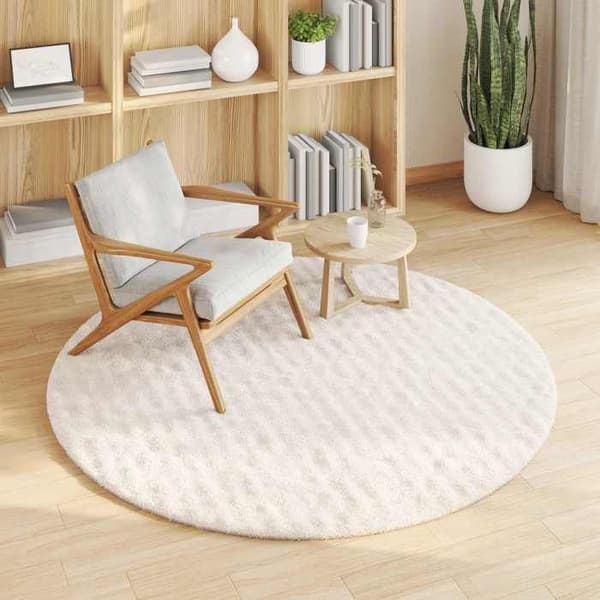 Maison Exclusive - Rund yta Matta SIROLO Kräm Ø 160 CM Polyester