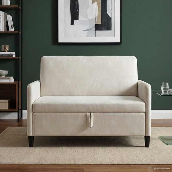 Maison Exclusive - Sofa med opbevaring Creme 122 x 78 x 87 cm Polyester