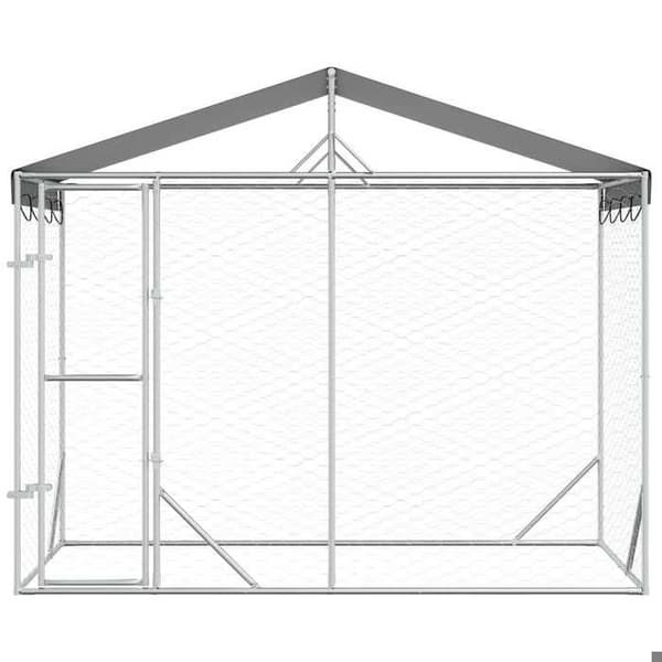 Maison Exclusive - Utomhus hundhus med silvertak 3x1,5x2,5 m Silver