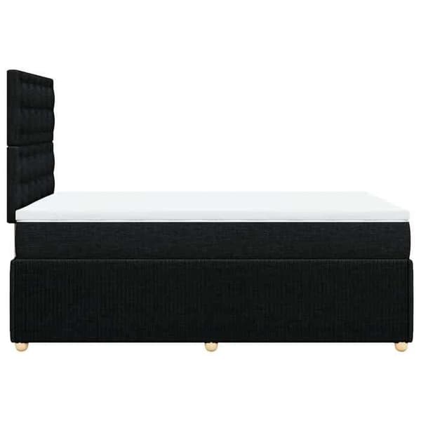 Maison Exclusive - Seng med lameller og madras Sort 120x200 cm Stof