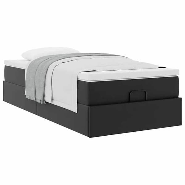 Maison Exclusive - Ottoman sengestel med sort 100x200 cm kunstlæder svart vit